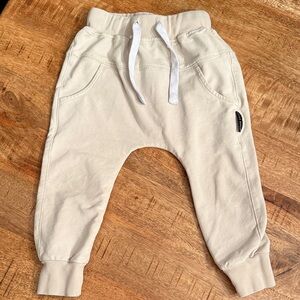 Little Bipsy Cream Jogger Pants with Drawstring
